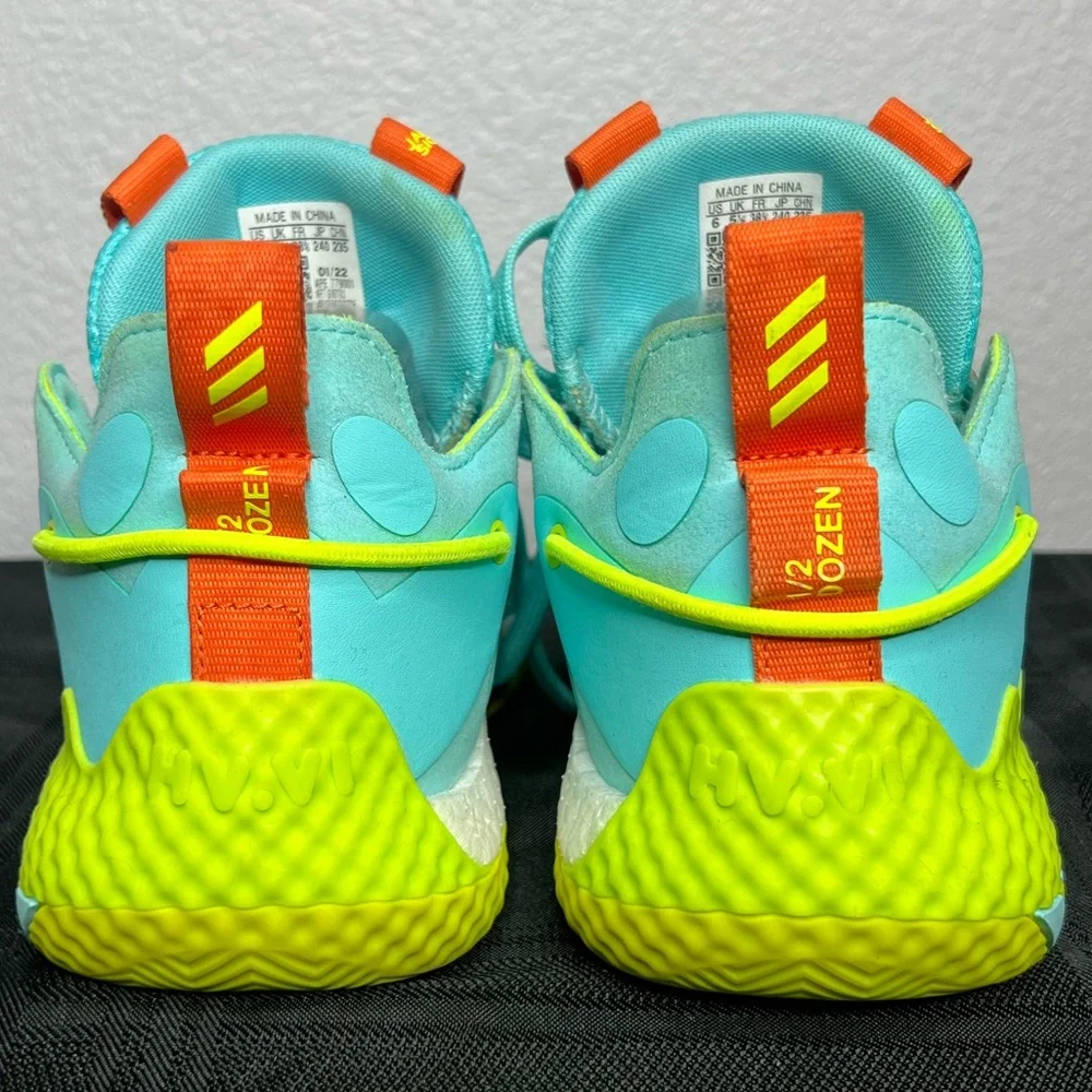 Adidas Harden Vol 6 Pulse Aqua Solar Yellow Basketball Shoes Sz 6 Mens
